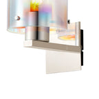 Luminosity Designs - Fae Polished Nickel Framed Switched Wall Light With Tubular Glass. 1x E27 - Luminosity Designs Ltd