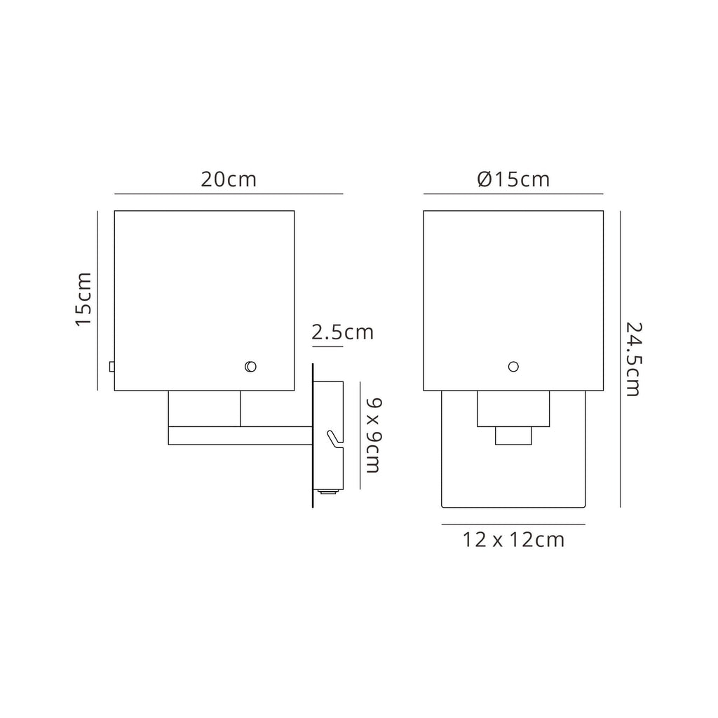 Luminosity Designs - Fae Polished Nickel Framed Switched Wall Light With Tubular Glass. 1x E27 - Luminosity Designs Ltd