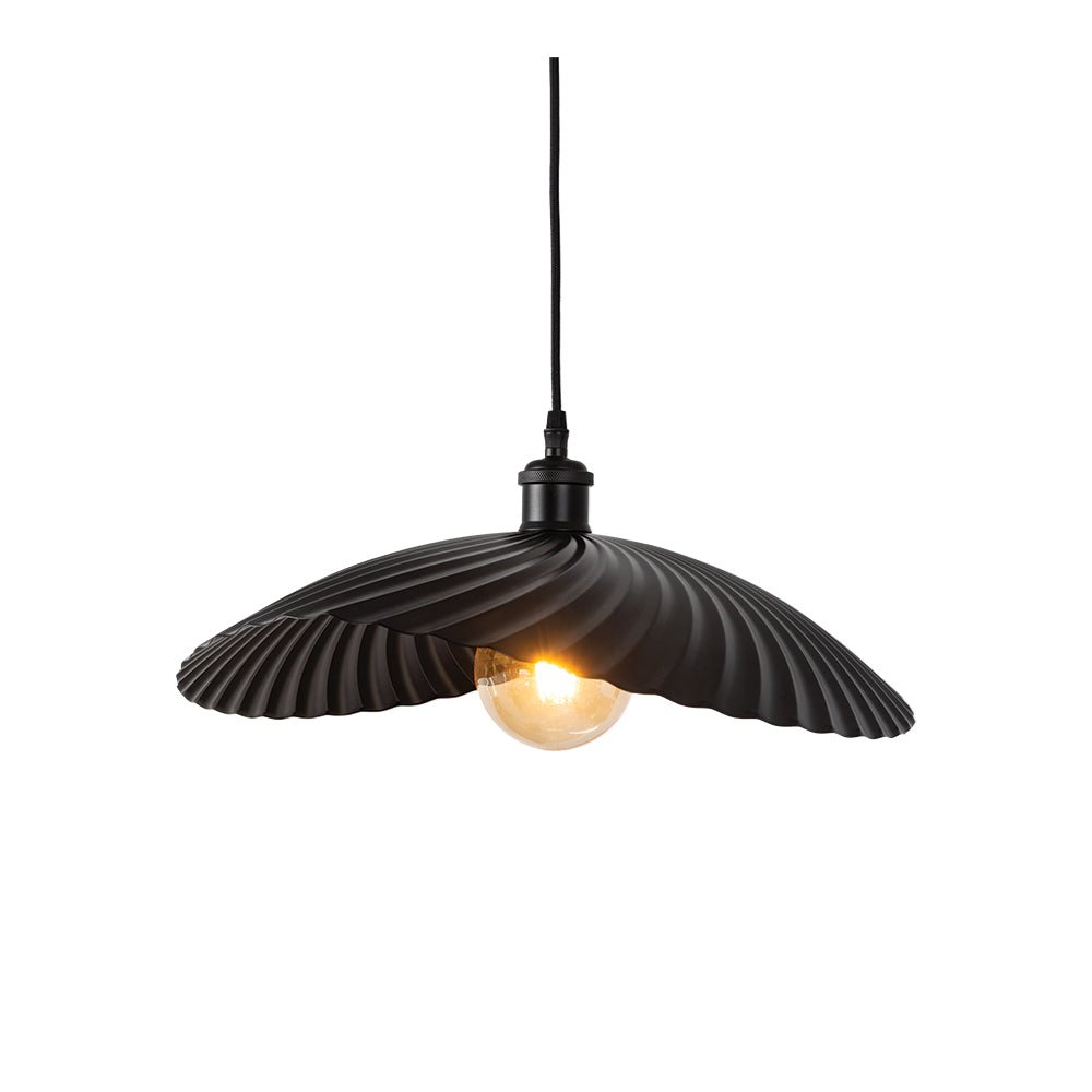Oaks Lighting - Fairbourne Wave Single Modern Pendant With Metal Curved Framework - Luminosity Designs Ltd