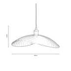 Oaks Lighting - Fairbourne Wave Single Modern Pendant With Metal Curved Framework - Luminosity Designs Ltd