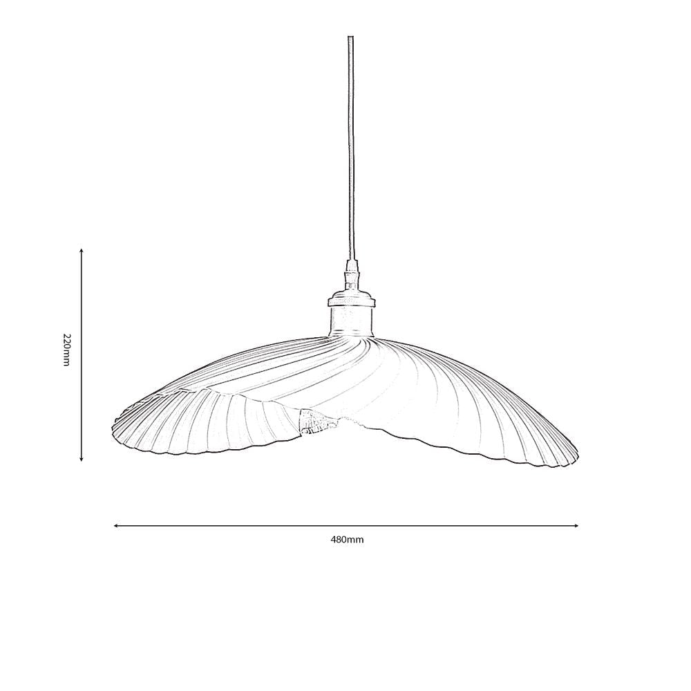 Oaks Lighting - Fairbourne Wave Single Modern Pendant With Metal Curved Framework - Luminosity Designs Ltd