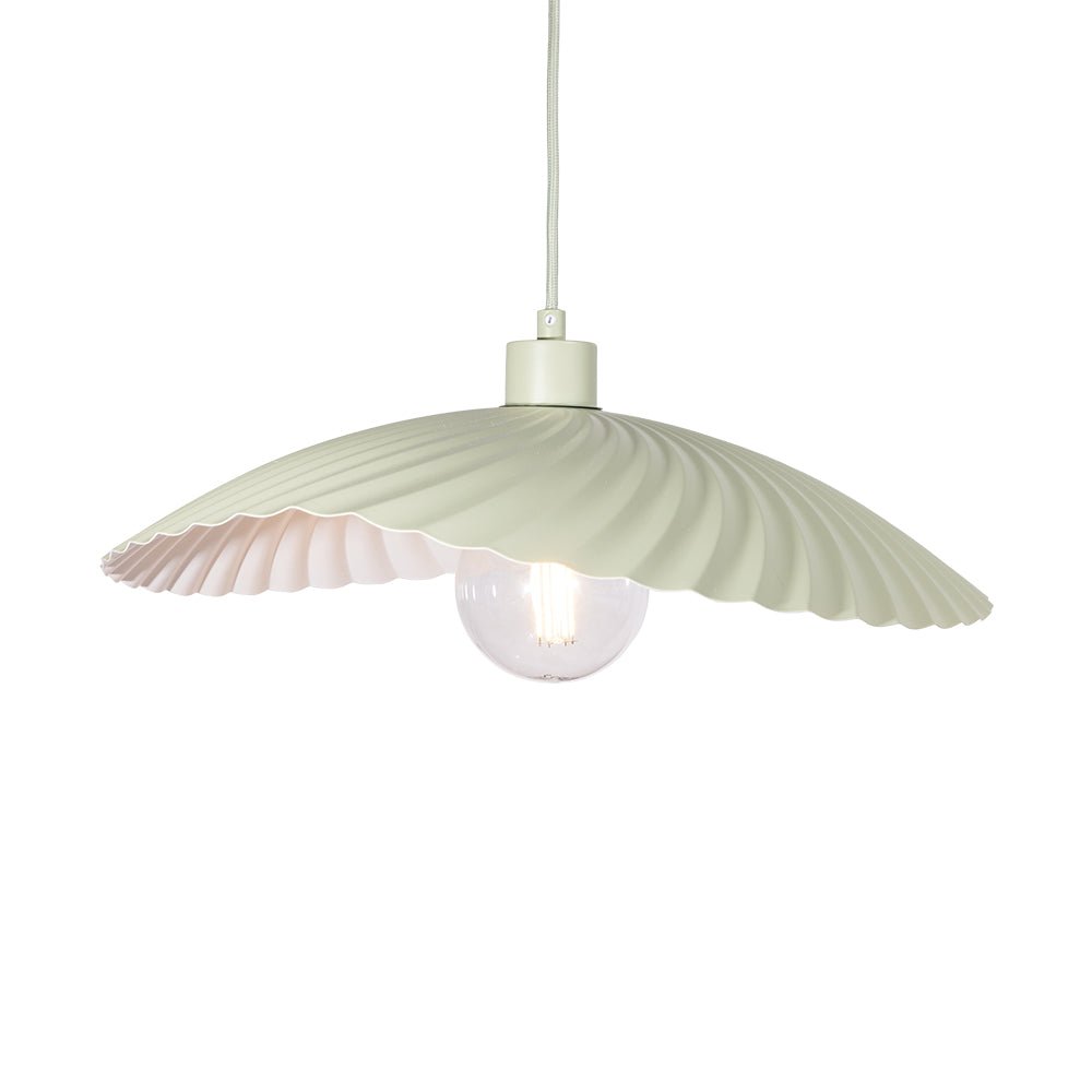 Oaks Lighting - Fairbourne Wave Single Modern Pendant With Metal Curved Framework - Luminosity Designs Ltd