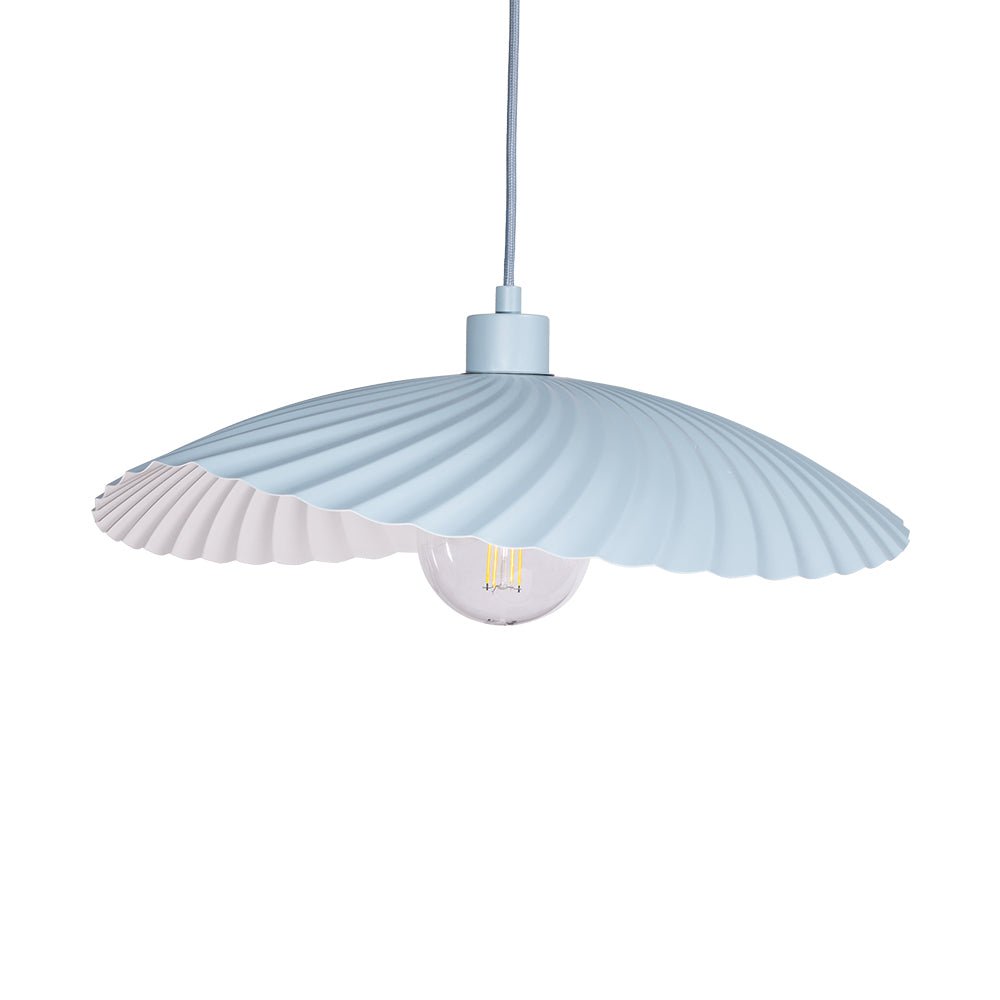 Oaks Lighting - Fairbourne Wave Single Modern Pendant With Metal Curved Framework - Luminosity Designs Ltd