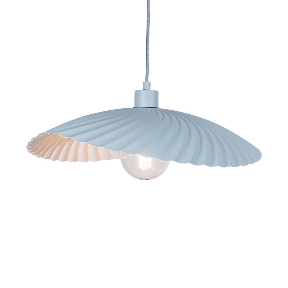 Oaks Lighting - Fairbourne Wave Single Modern Pendant With Metal Curved Framework - Luminosity Designs Ltd