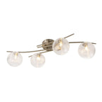 Oaks Lighting - Fairfield 4 Light Semi Flush with Patterned Glass Balls and Metal Framework. - Luminosity Designs Ltd