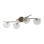 Oaks Lighting - Fairfield 4 Light Semi Flush with Patterned Glass Balls and Metal Framework. - Luminosity Designs Ltd