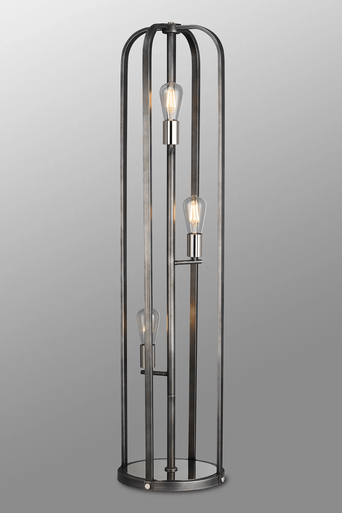 Luminosity Designs - Farmhouse Rustic Industrial Floor Light 3 Light E27 with Oxidised Framework (348052 / 351715) - Luminosity Designs Ltd