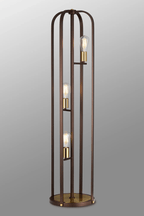 Luminosity Designs - Farmhouse Rustic Industrial Floor Light 3 Light E27 with Oxidised Framework (348052 / 351715) - Luminosity Designs Ltd