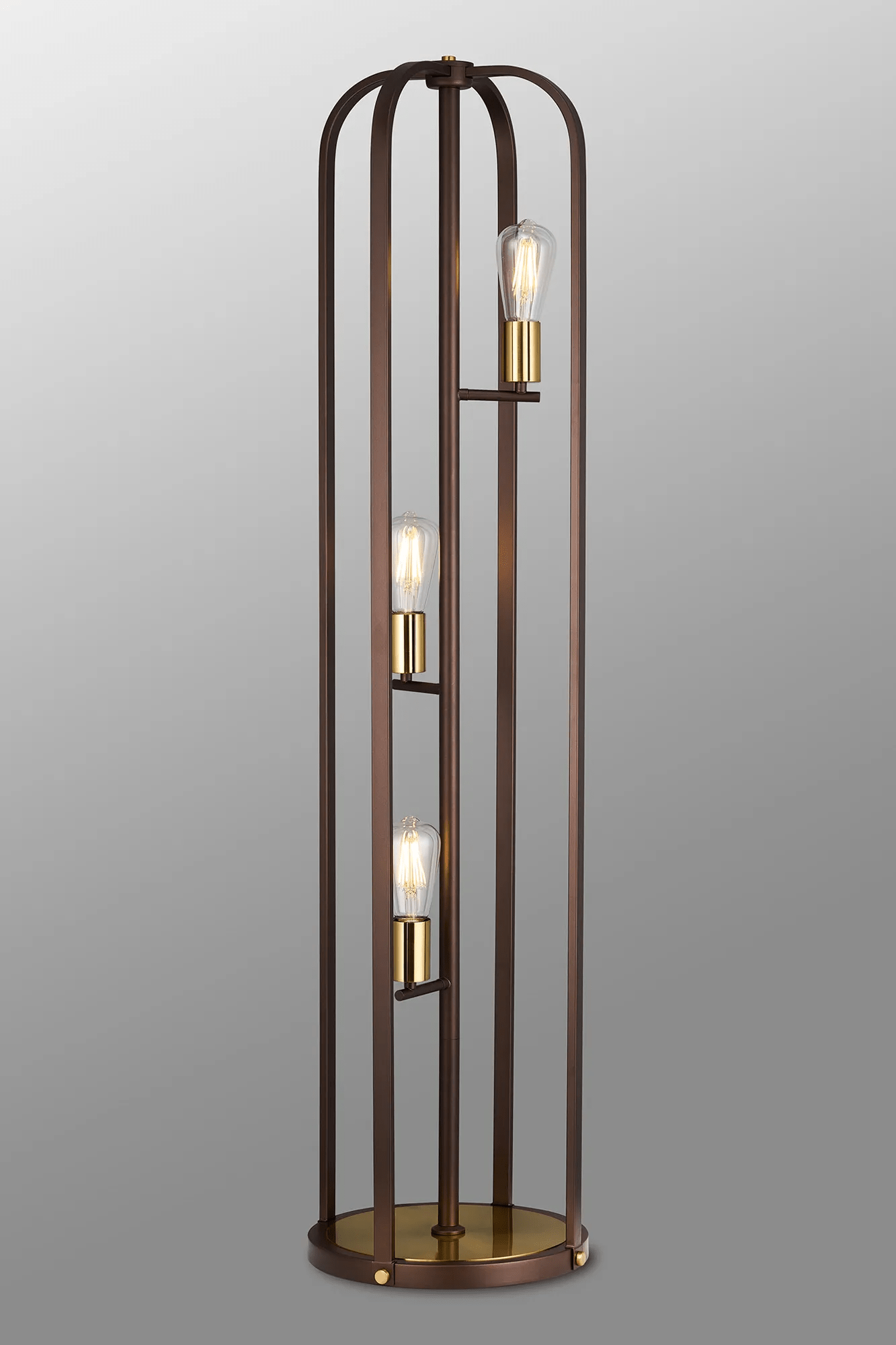 Luminosity Designs - Farmhouse Rustic Industrial Floor Light 3 Light E27 with Oxidised Framework (348052 / 351715) - Luminosity Designs Ltd