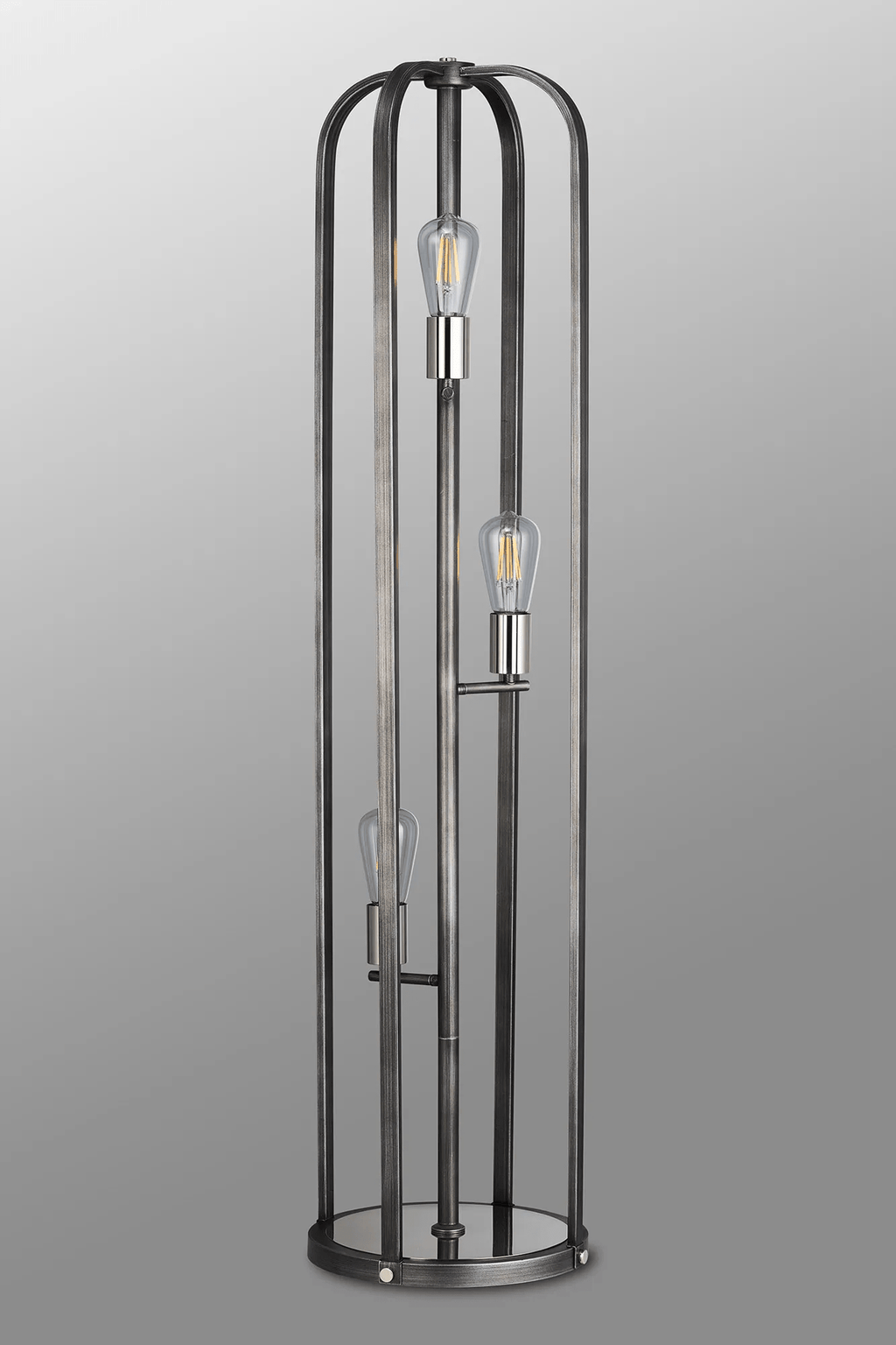 Luminosity Designs - Farmhouse Rustic Industrial Floor Light 3 Light E27 with Oxidised Framework (348052 / 351715) - Luminosity Designs Ltd