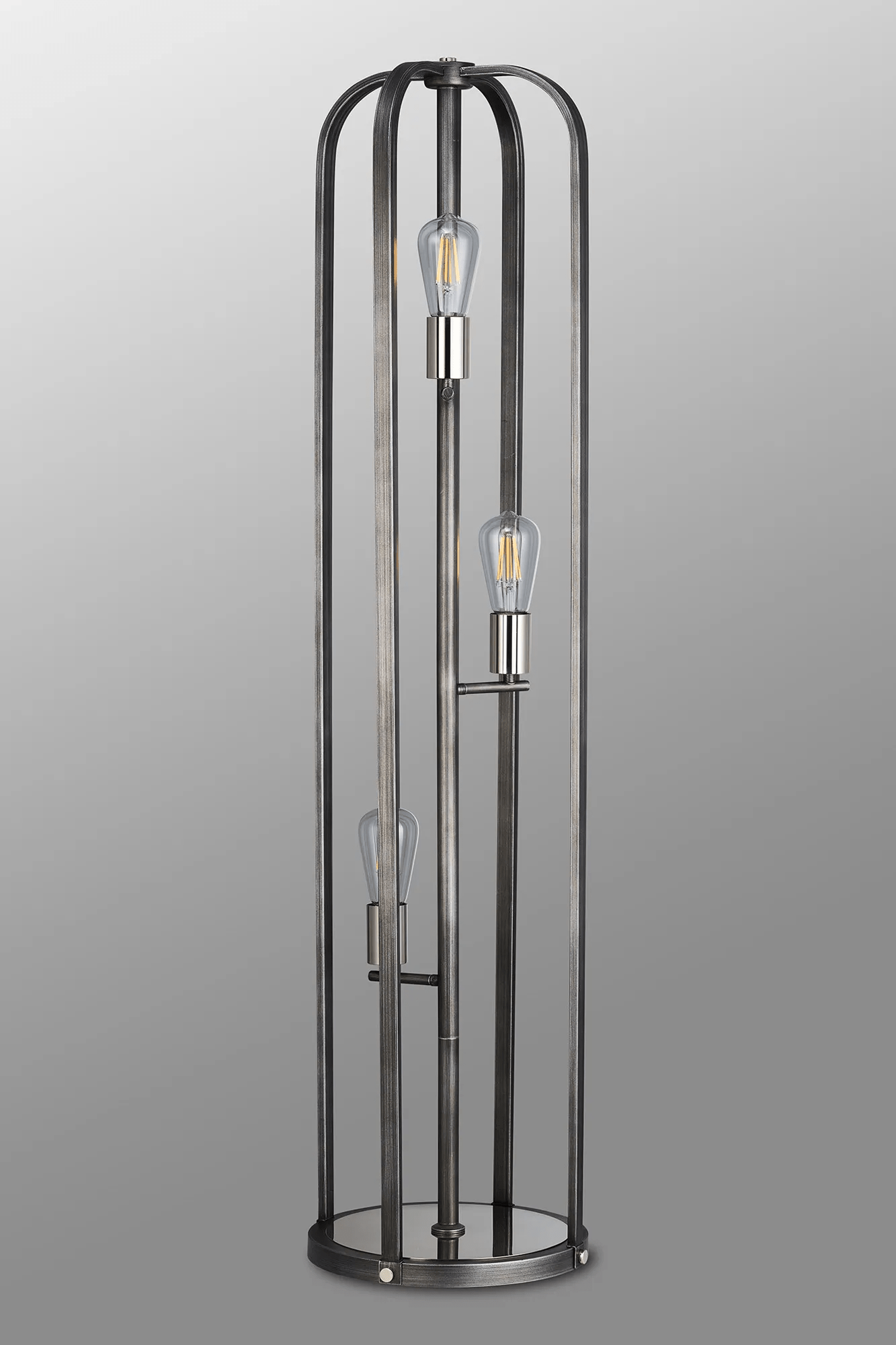 Luminosity Designs - Farmhouse Rustic Industrial Floor Light 3 Light E27 with Oxidised Framework (348052 / 351715) - Luminosity Designs Ltd