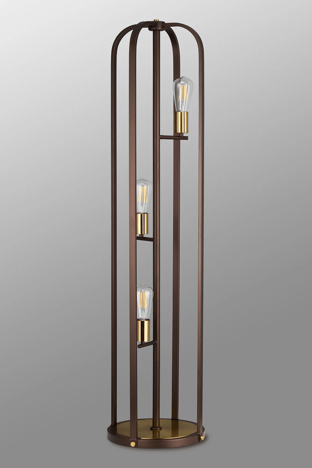 Luminosity Designs - Farmhouse Rustic Industrial Floor Light 3 Light E27 with Oxidised Framework (348052 / 351715) - Luminosity Designs Ltd