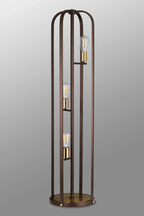 Luminosity Designs - Farmhouse Rustic Industrial Floor Light 3 Light E27 with Oxidised Framework (348052 / 351715) - Luminosity Designs Ltd