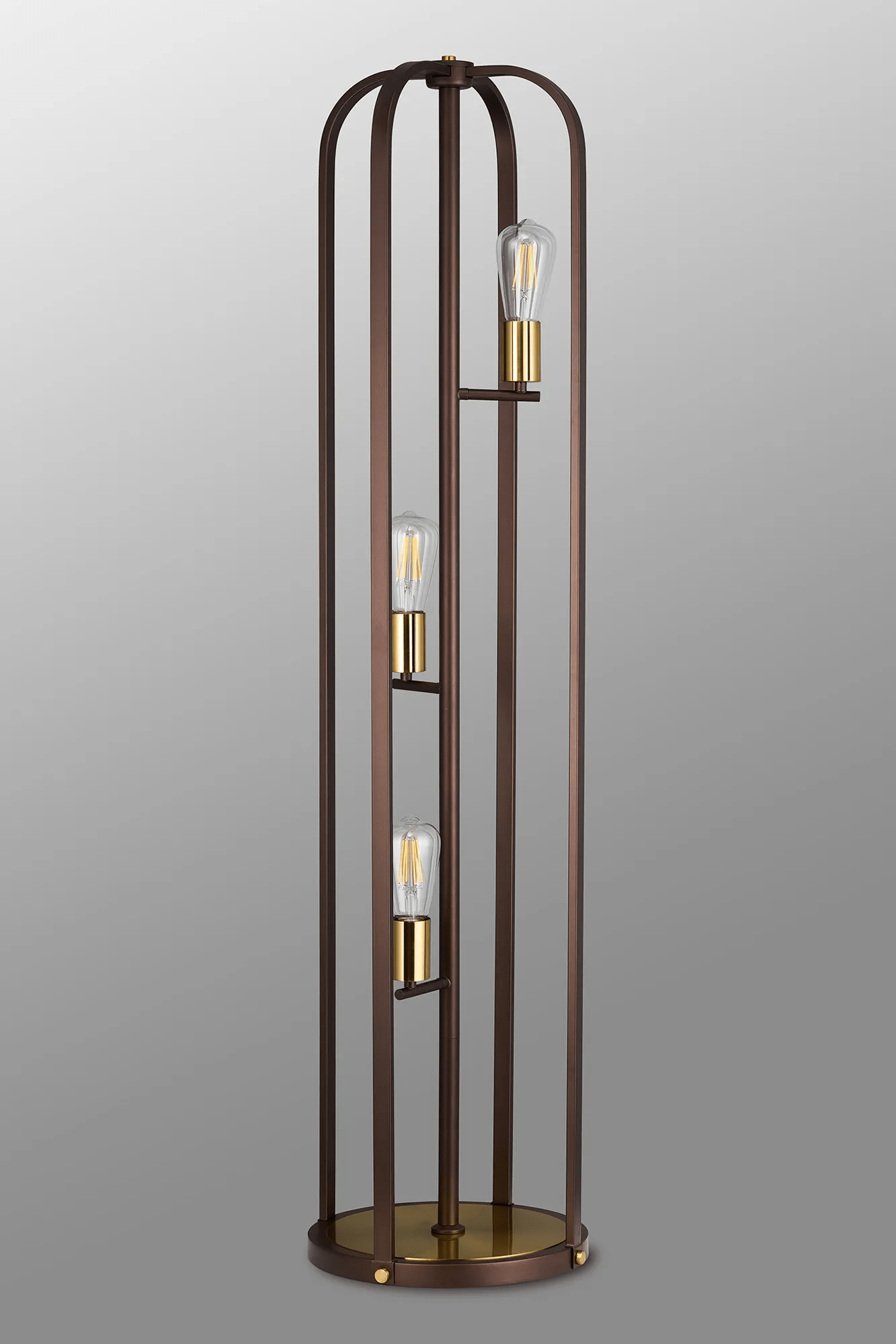 Luminosity Designs - Farmhouse Rustic Industrial Floor Light 3 Light E27 with Oxidised Framework (348052 / 351715) - Luminosity Designs Ltd