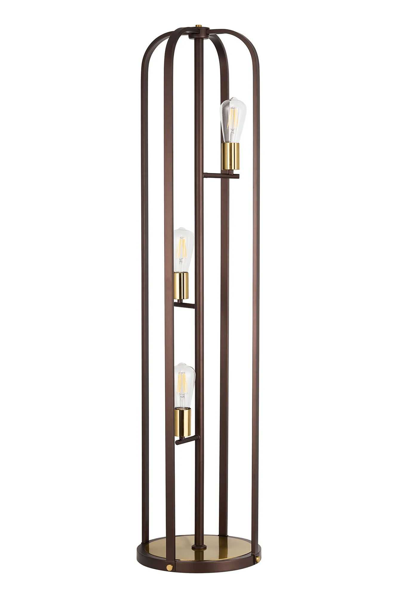 Luminosity Designs - Farmhouse Rustic Industrial Floor Light 3 Light E27 with Oxidised Framework (348052 / 351715) - Luminosity Designs Ltd