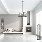 Luminosity Designs - Farmhouse Rustic Industrial Floor Light 3 Light E27 with Oxidised Framework (348052 / 351715) - Luminosity Designs Ltd