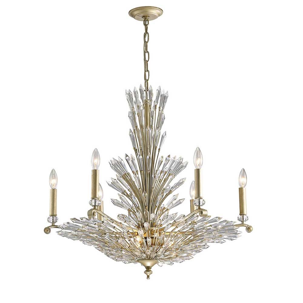 Fay Crystal and Antique Champagne Gold Chandelier - EX DISPLAY CATALOGUE MODEL