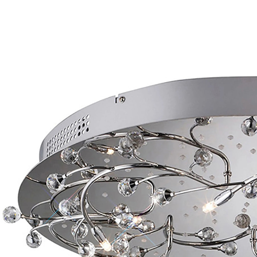 Diyas - Fia Ceiling Round 6 Light, G4 With White LEDs, Polished Chrome/Crystal (Diyas IL30637) - Luminosity Designs Ltd