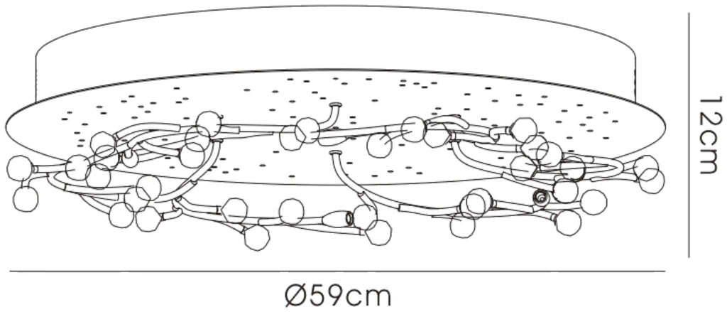 Diyas - Fia Ceiling Round 6 Light, G4 With White LEDs, Polished Chrome/Crystal (Diyas IL30637) - Luminosity Designs Ltd