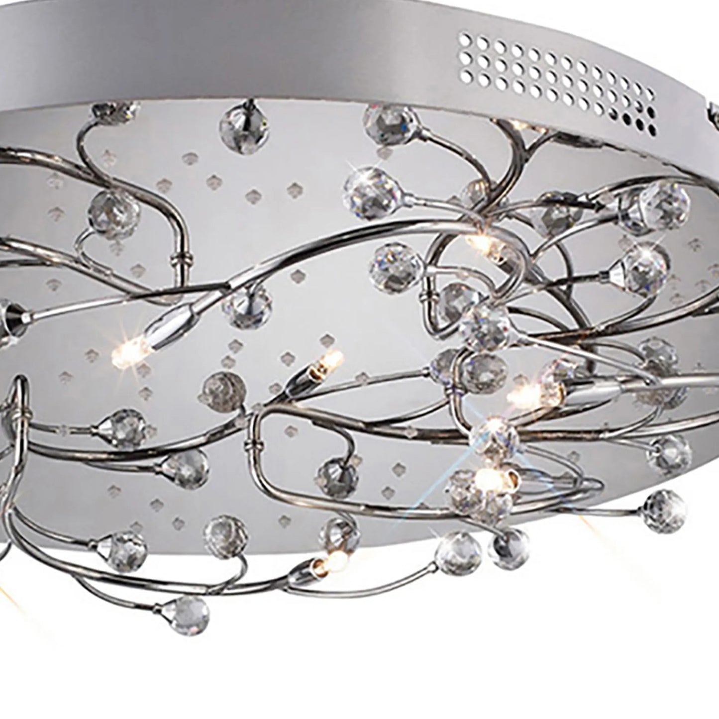 Fia Ceiling Round 6 Light,  G4 With White LEDs,  Polished Chrome/Crystal (Diyas IL30637)