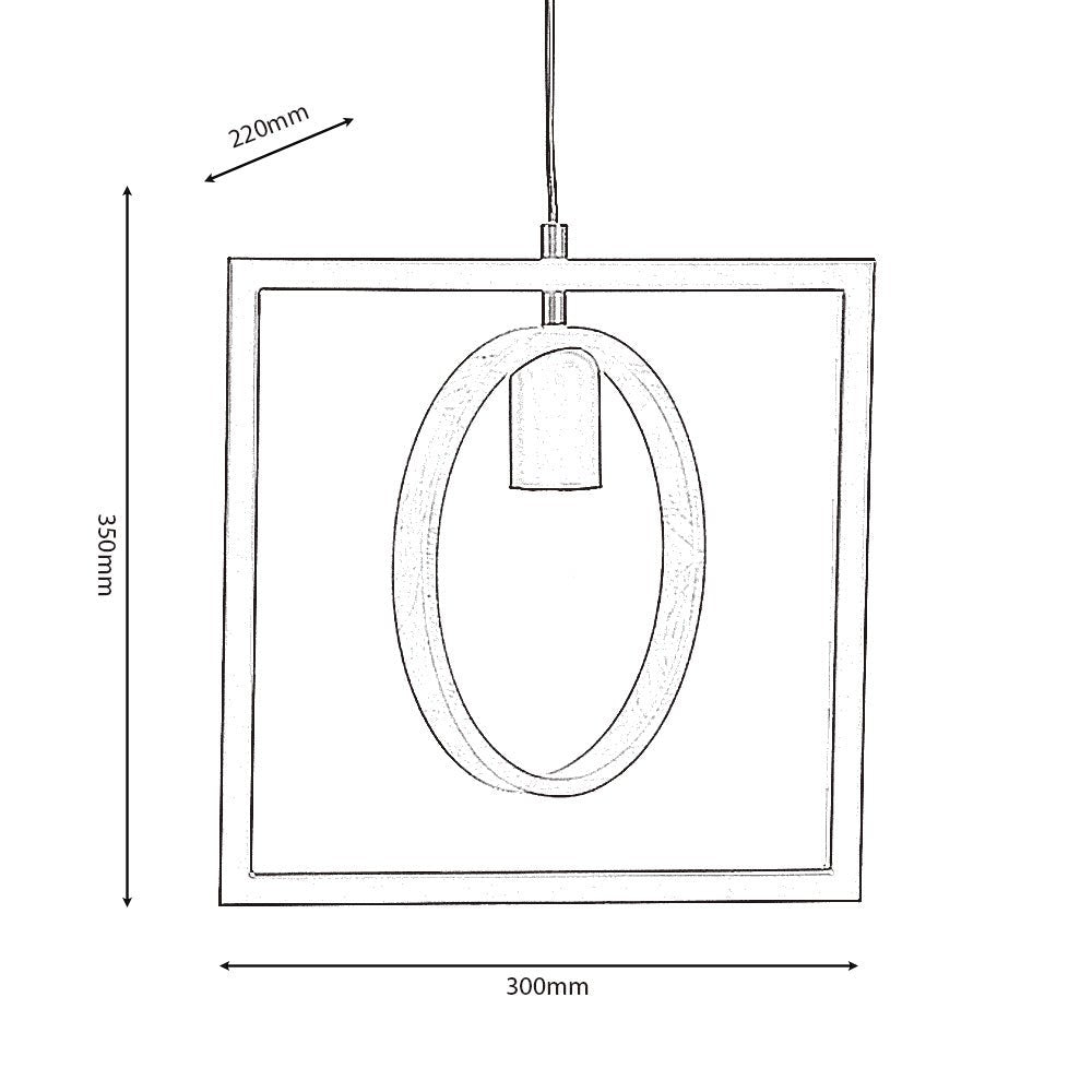 Oaks Lighting - Finley Geometric Single Pendant With Black Framework and Wooden Detailing, 1x E27 - Luminosity Designs Ltd