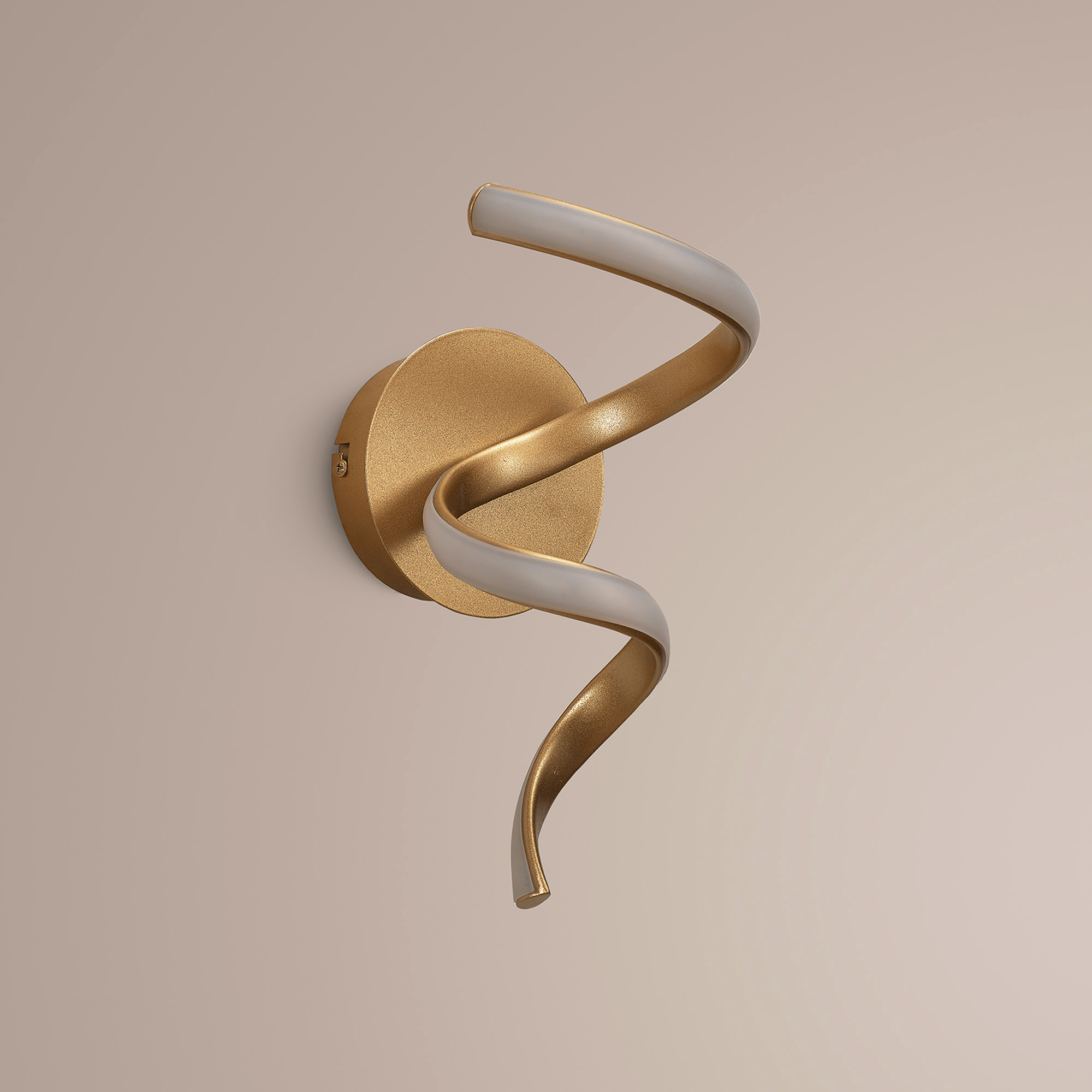 Luminosity Designs Ltd - Finnegan Modern Spiral Champagne Gold Neon Wall Light Fitting - Luminosity Designs Ltd