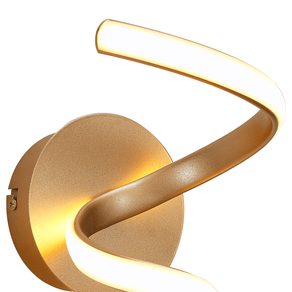 Luminosity Designs Ltd - Finnegan Modern Spiral Champagne Gold Neon Wall Light Fitting - Luminosity Designs Ltd