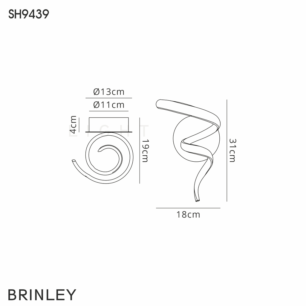 Luminosity Designs Ltd - Finnegan Modern Spiral Champagne Gold Neon Wall Light Fitting - Luminosity Designs Ltd