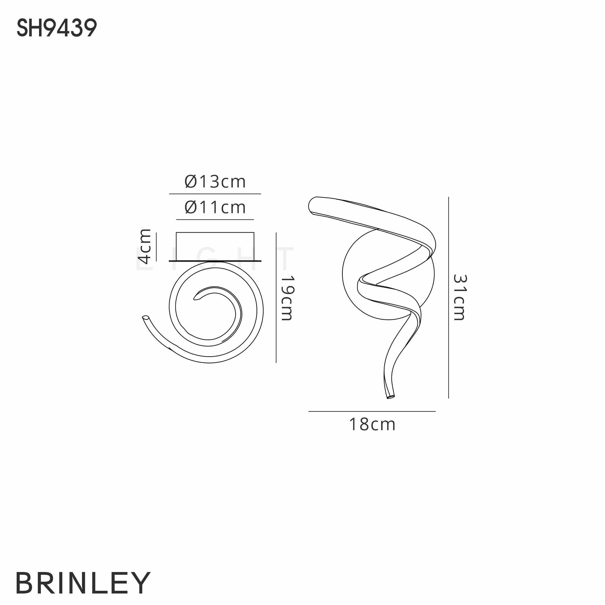 Luminosity Designs Ltd - Finnegan Modern Spiral Champagne Gold Neon Wall Light Fitting - Luminosity Designs Ltd