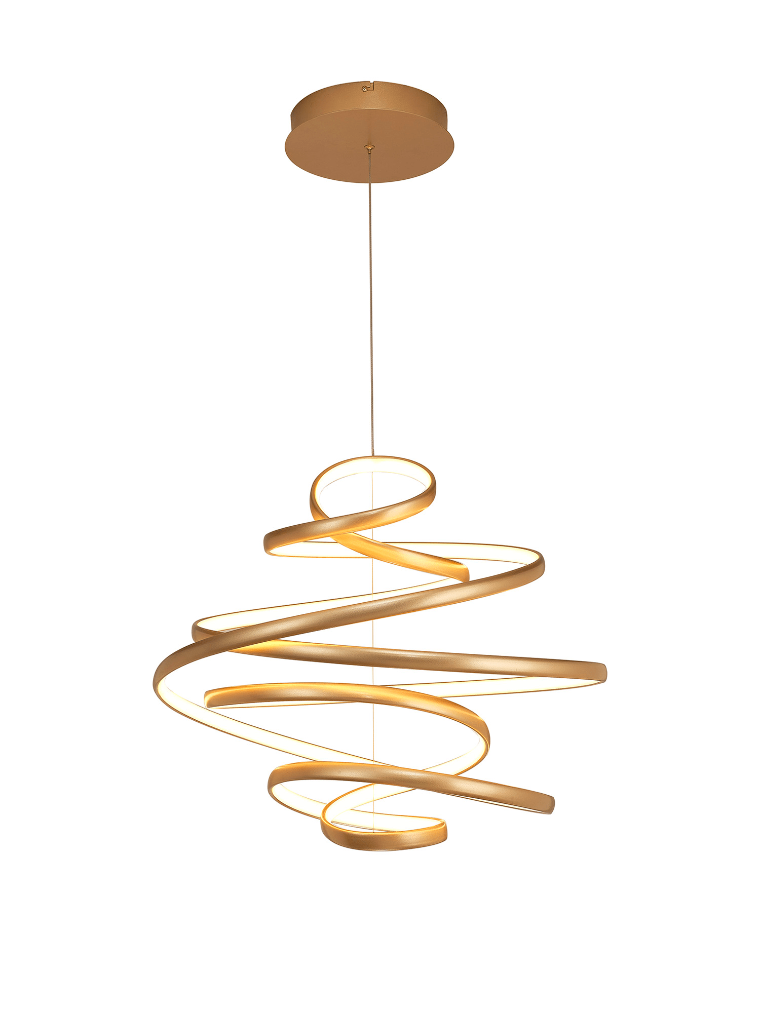 Luminosity Designs Ltd - Finnegan Modern Statement Champagne Gold Neon Dimmable Pendant with Adjustable Drop - Luminosity Designs Ltd
