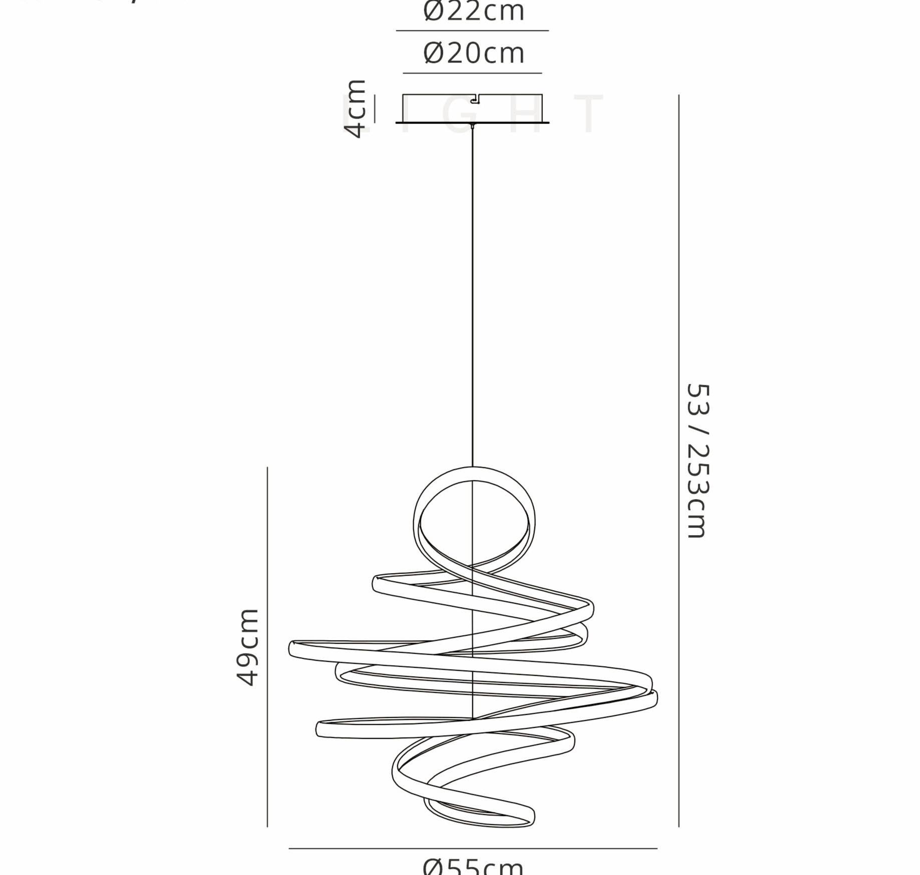 Luminosity Designs Ltd - Finnegan Modern Statement Champagne Gold Neon Dimmable Pendant with Adjustable Drop - Luminosity Designs Ltd