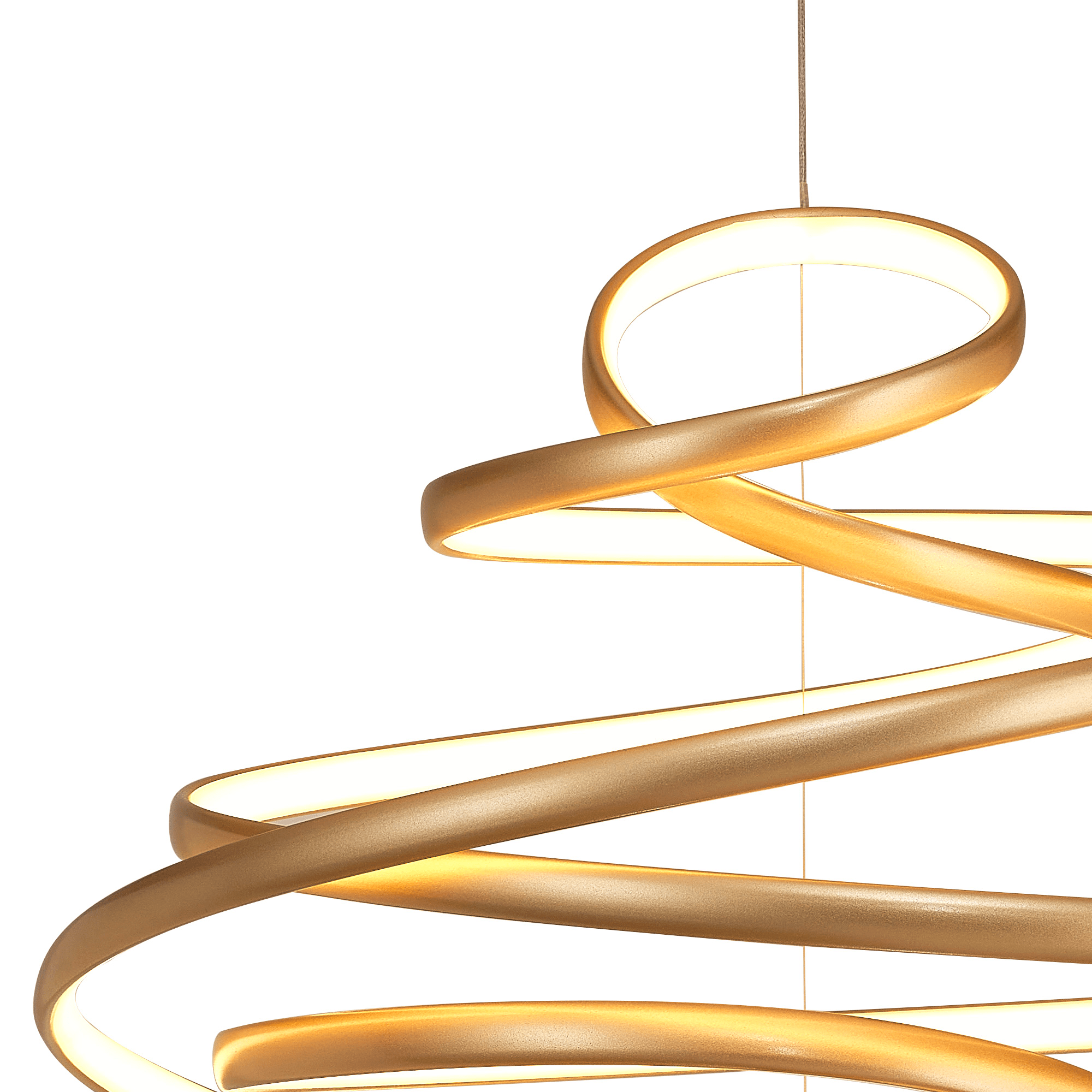 Luminosity Designs Ltd - Finnegan Modern Statement Champagne Gold Neon Dimmable Pendant with Adjustable Drop - Luminosity Designs Ltd