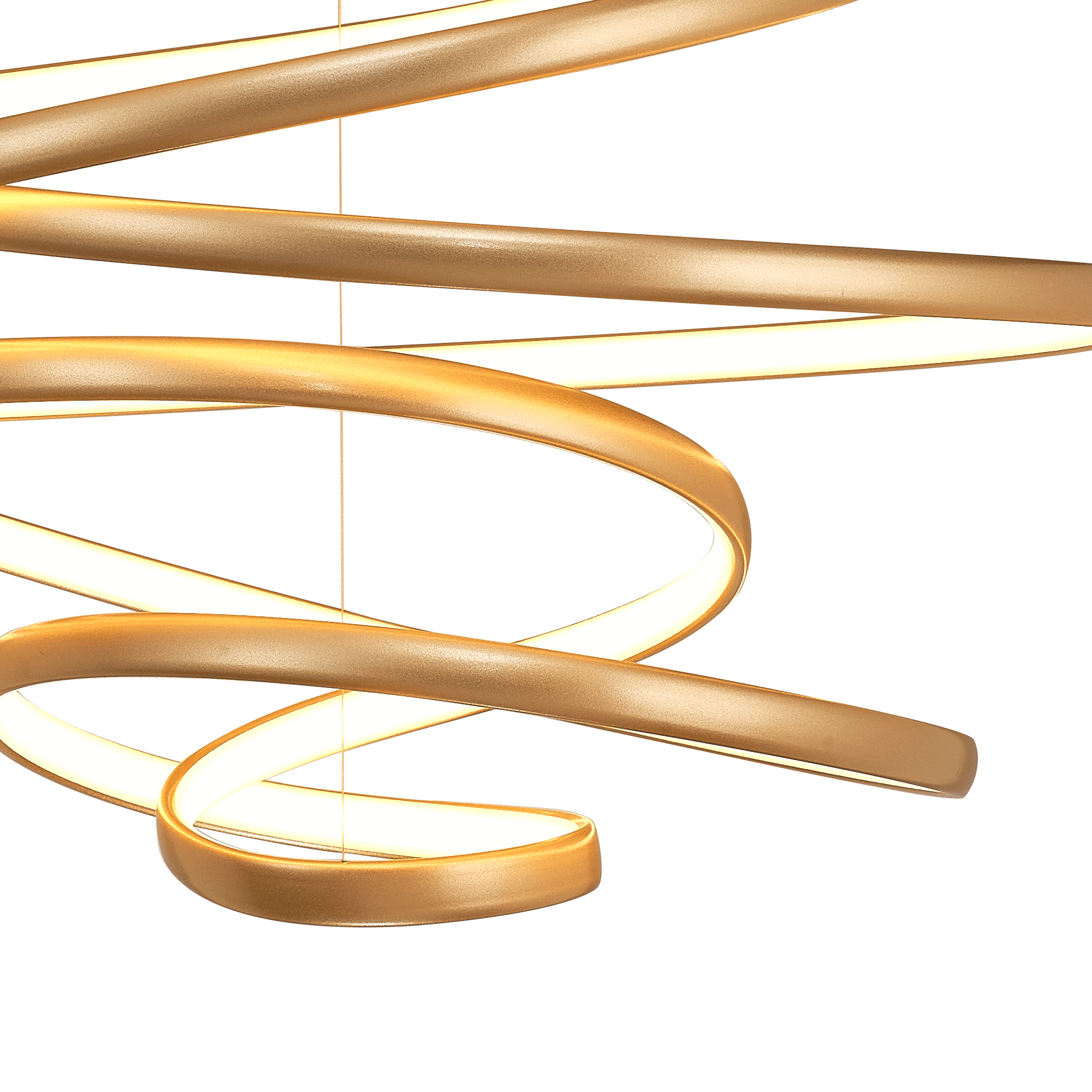 Luminosity Designs Ltd - Finnegan Modern Statement Champagne Gold Neon Dimmable Pendant with Adjustable Drop - Luminosity Designs Ltd