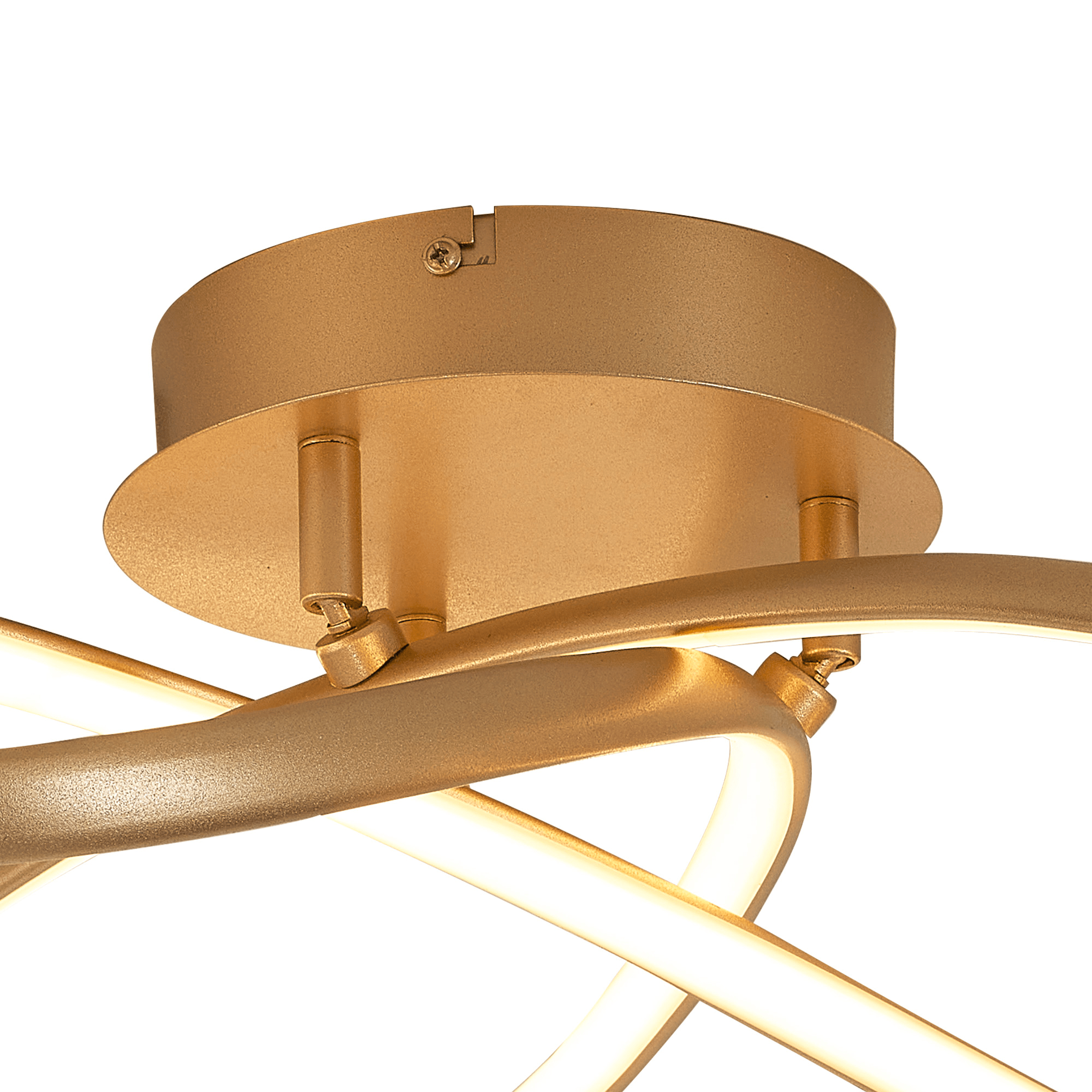 Luminosity Designs Ltd - Finnegan Modern Statement Champagne Gold Neon Dimmable Semi Flush Light Fitting - Luminosity Designs Ltd