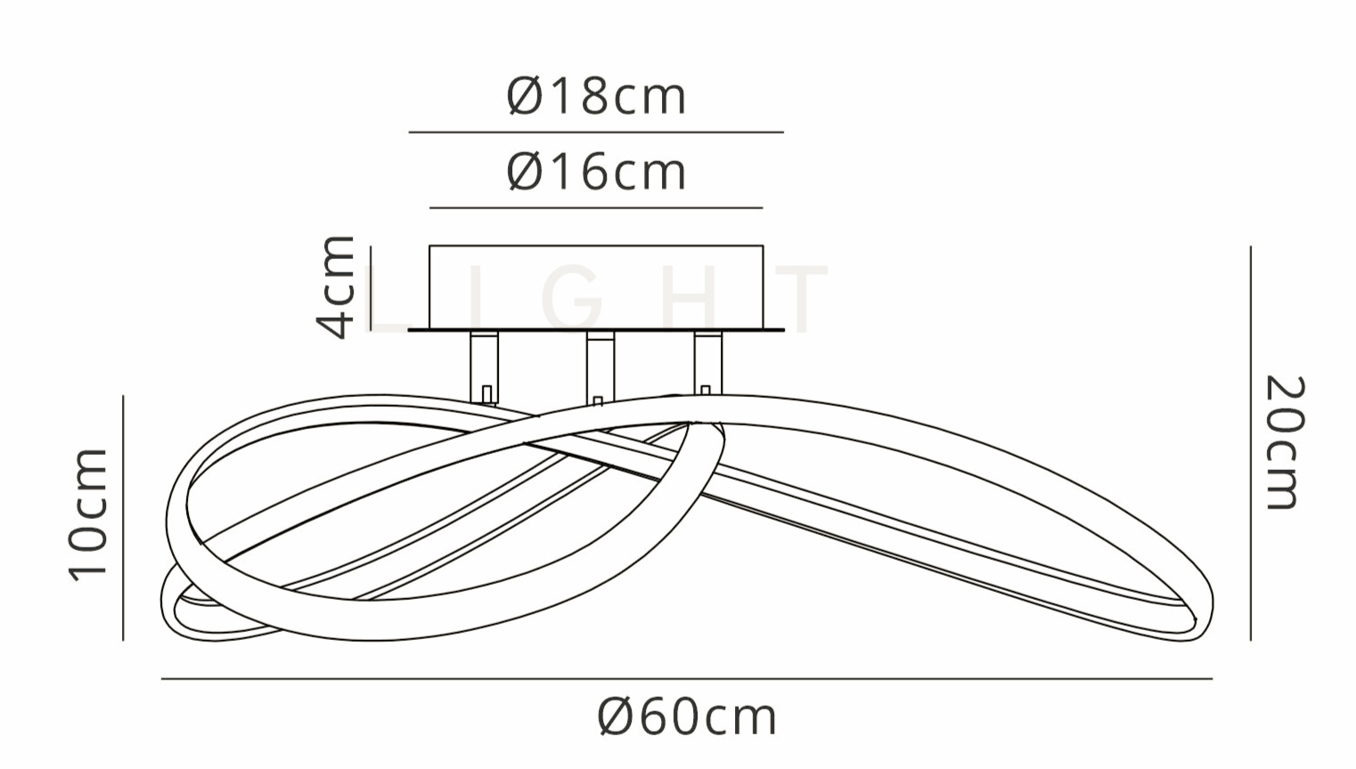 Luminosity Designs Ltd - Finnegan Modern Statement Champagne Gold Neon Dimmable Semi Flush Light Fitting - Luminosity Designs Ltd