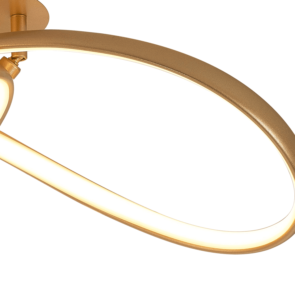 Luminosity Designs Ltd - Finnegan Modern Statement Champagne Gold Neon Dimmable Semi Flush Light Fitting - Luminosity Designs Ltd