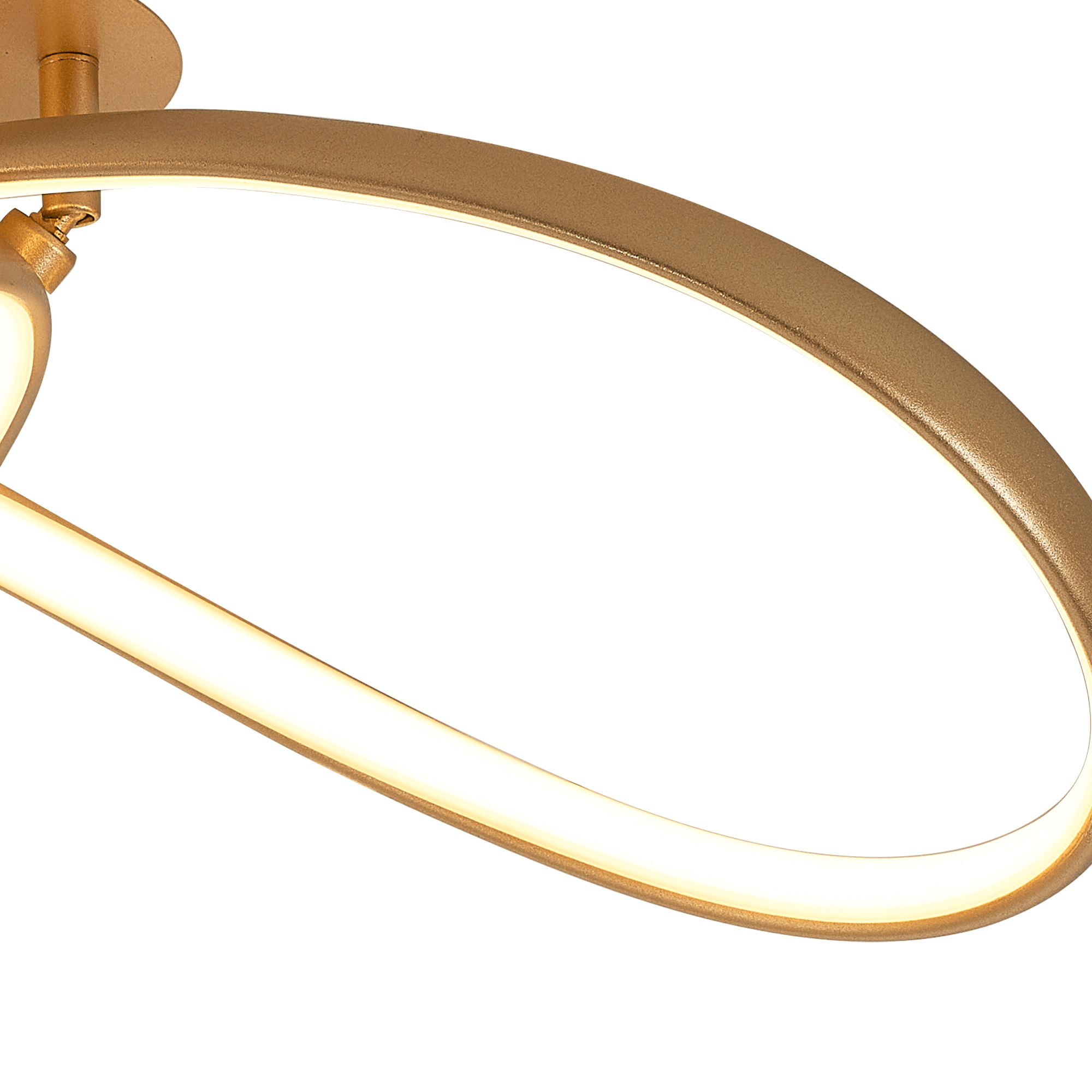 Luminosity Designs Ltd - Finnegan Modern Statement Champagne Gold Neon Dimmable Semi Flush Light Fitting - Luminosity Designs Ltd