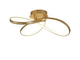 Finnegan Modern Statement  Champagne Gold Neon Dimmable Semi Flush Light Fitting