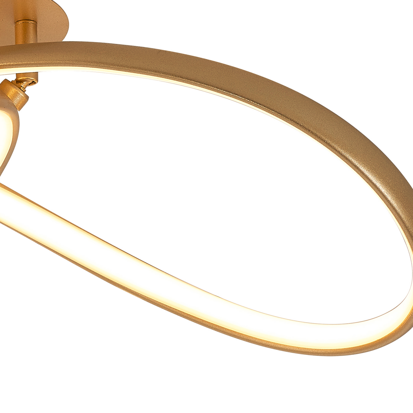 Finnegan Modern Statement  Champagne Gold Neon Dimmable Semi Flush Light Fitting