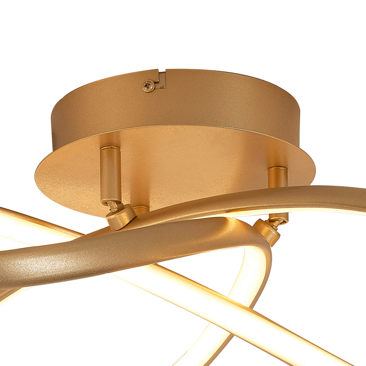 Finnegan Modern Statement  Champagne Gold Neon Dimmable Semi Flush Light Fitting