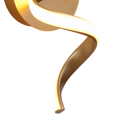 Finnegan Modern Spiral Champagne Gold Neon Wall Light Fitting