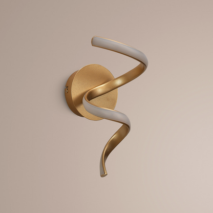 Finnegan Modern Spiral Champagne Gold Neon Wall Light Fitting