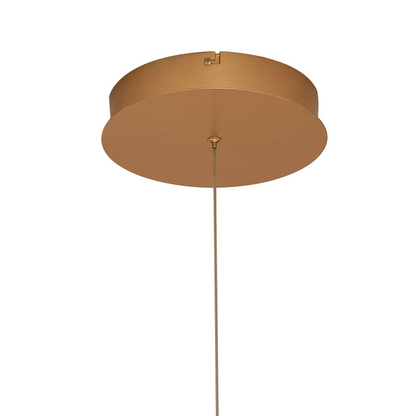 Finnegan Modern Statement  Champagne Gold Neon Dimmable Pendant with Adjustable Drop