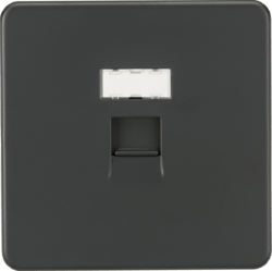 Knightsbridge - Flat Plate Metal Screwless RJ45 Network Outlet - Luminosity Designs Ltd