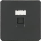 Knightsbridge - Flat Plate Metal Screwless RJ45 Network Outlet - Luminosity Designs Ltd