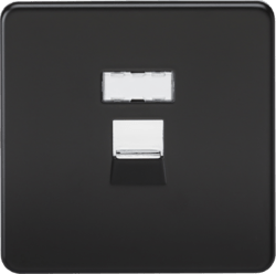 Knightsbridge - Flat Plate Metal Screwless RJ45 Network Outlet - Luminosity Designs Ltd