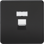 Knightsbridge - Flat Plate Metal Screwless RJ45 Network Outlet - Luminosity Designs Ltd