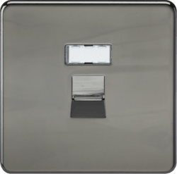 Knightsbridge - Flat Plate Metal Screwless RJ45 Network Outlet - Luminosity Designs Ltd