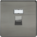 Knightsbridge - Flat Plate Metal Screwless RJ45 Network Outlet - Luminosity Designs Ltd