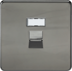 Knightsbridge - Flat Plate Metal Screwless RJ45 Network Outlet - Luminosity Designs Ltd